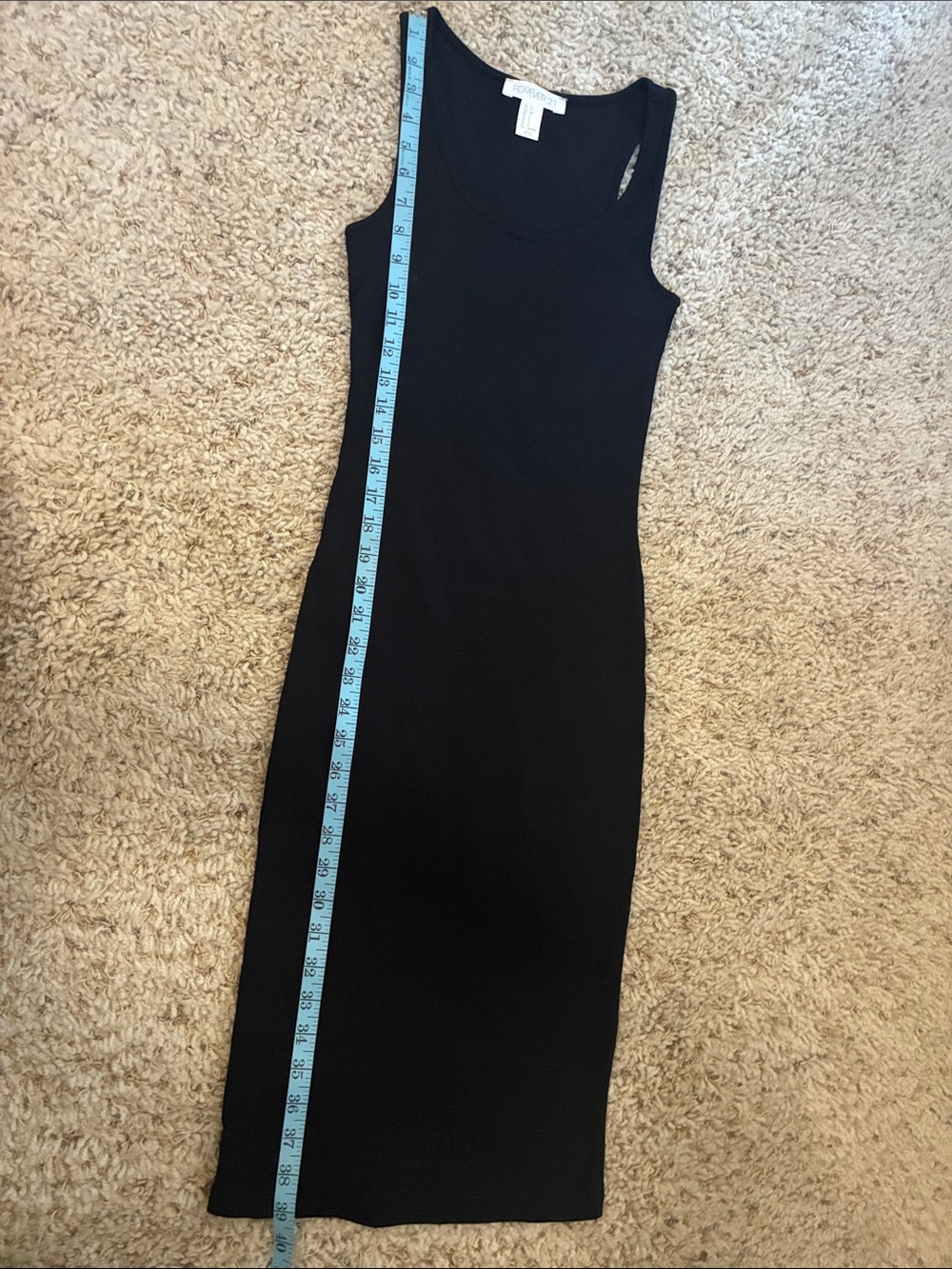 Forever 21 Black Ribbed Tank Midi Dress - Picture 3 of 5